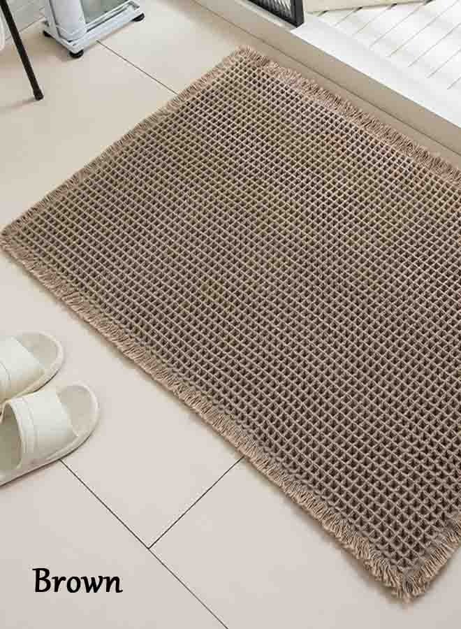 LeadMy Non-Slip Bath Mats, Super-Absorbent Quick-Dry Bathroom Mat, Soft Comfortable Floor Carpet for Shower and Tub, Easy Clean Machine-Washable Bathroom Rugs 43 x 61 cm Brown - Image 1